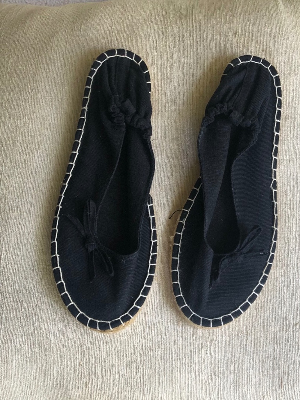 Canvas Espadrille Flat Color Black Size 37 (UK 4)